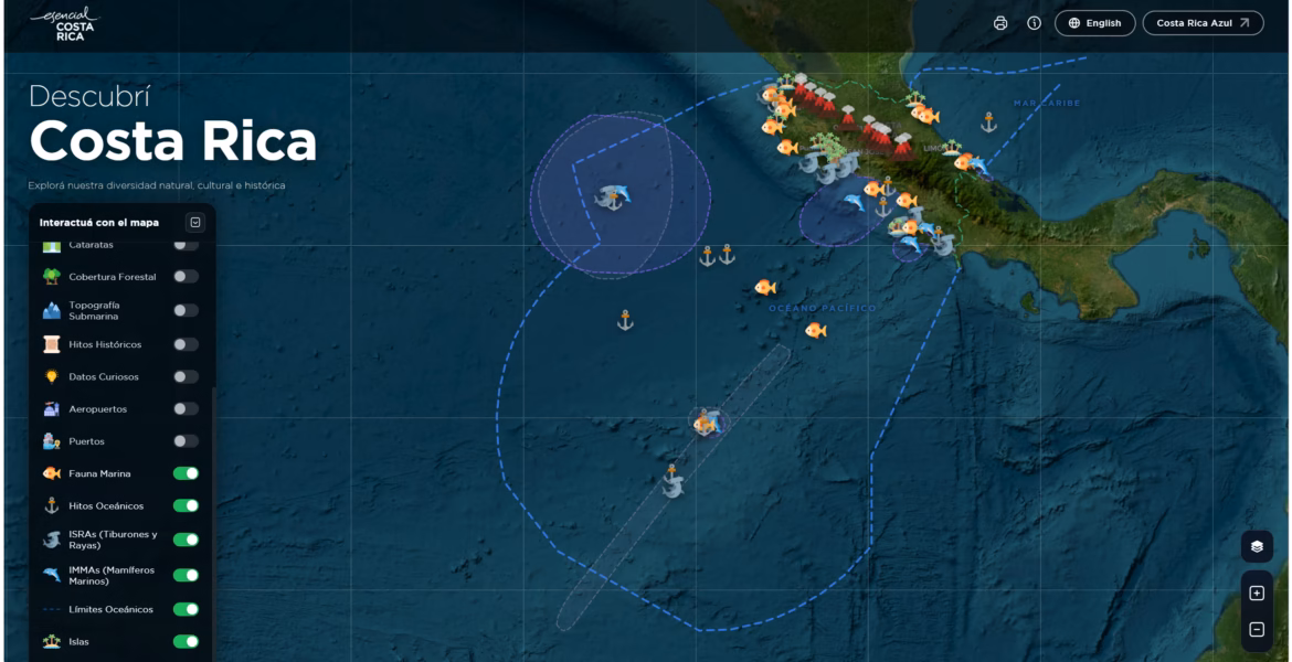 nuevo mapa interactivo de Costa Rica